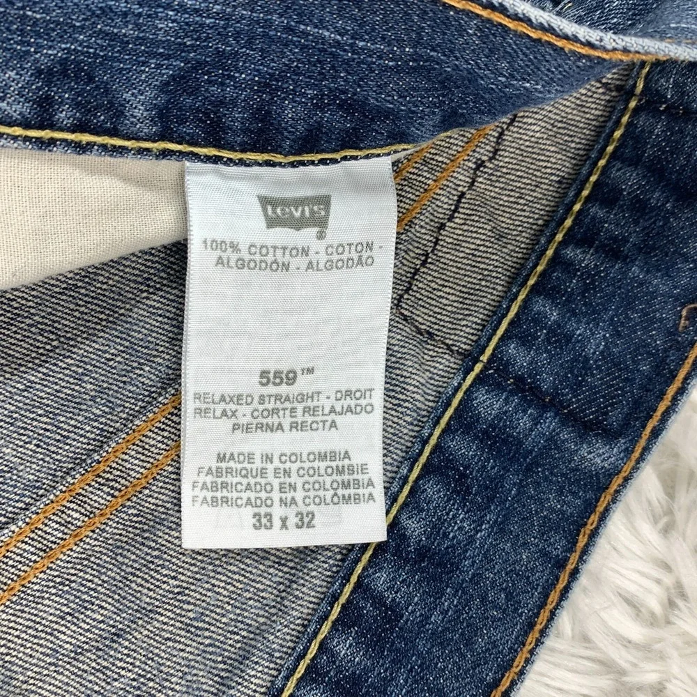 Levis Jeans 34x30 Blue 559 Baggy Loose Relaxed Skater Denim Pants Y2K Tag‎ 33x32